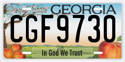 GA license plate CGF9730