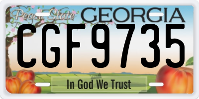 GA license plate CGF9735