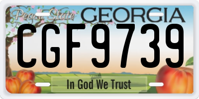 GA license plate CGF9739