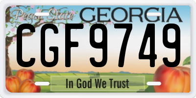 GA license plate CGF9749
