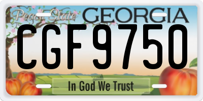 GA license plate CGF9750