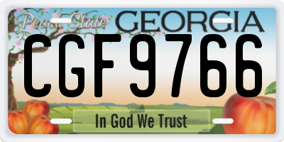 GA license plate CGF9766