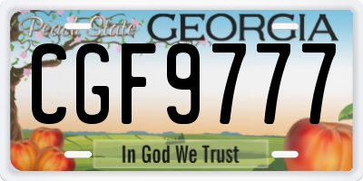 GA license plate CGF9777