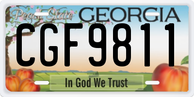GA license plate CGF9811