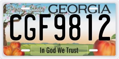 GA license plate CGF9812