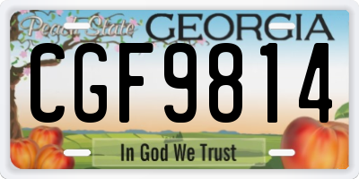 GA license plate CGF9814