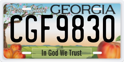 GA license plate CGF9830