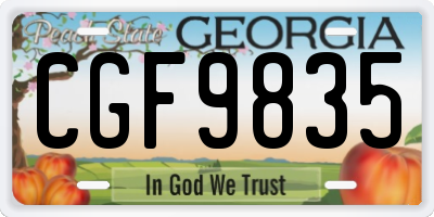GA license plate CGF9835