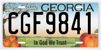 GA license plate CGF9841