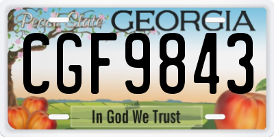 GA license plate CGF9843