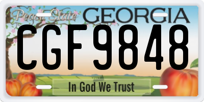 GA license plate CGF9848