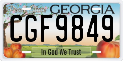 GA license plate CGF9849