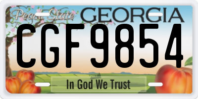 GA license plate CGF9854
