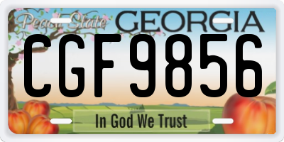 GA license plate CGF9856