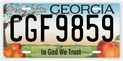 GA license plate CGF9859