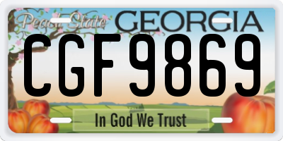 GA license plate CGF9869