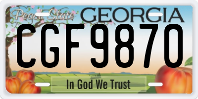 GA license plate CGF9870
