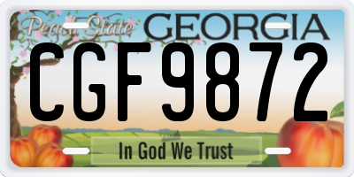 GA license plate CGF9872
