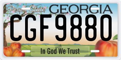 GA license plate CGF9880