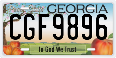 GA license plate CGF9896