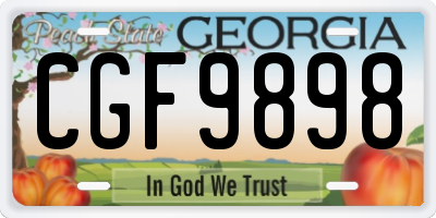 GA license plate CGF9898