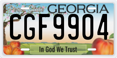 GA license plate CGF9904