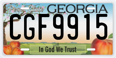 GA license plate CGF9915