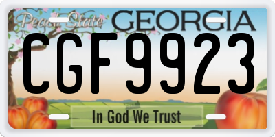 GA license plate CGF9923