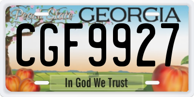 GA license plate CGF9927