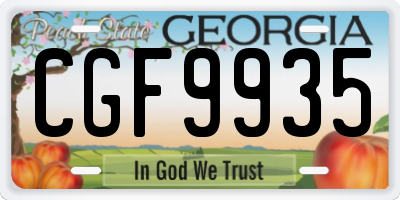 GA license plate CGF9935