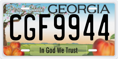 GA license plate CGF9944