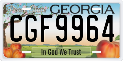 GA license plate CGF9964