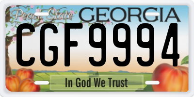 GA license plate CGF9994