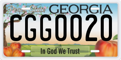 GA license plate CGG0020
