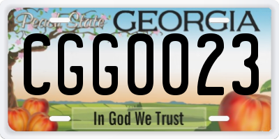 GA license plate CGG0023