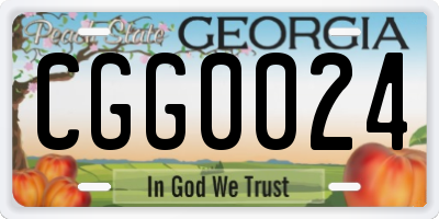 GA license plate CGG0024