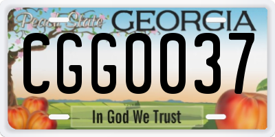 GA license plate CGG0037