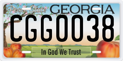 GA license plate CGG0038