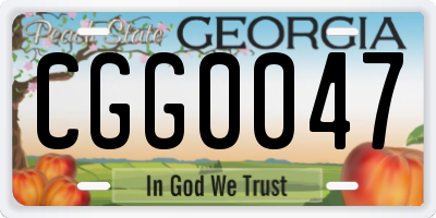 GA license plate CGG0047