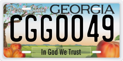 GA license plate CGG0049