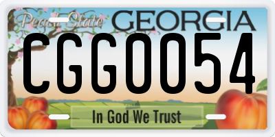 GA license plate CGG0054