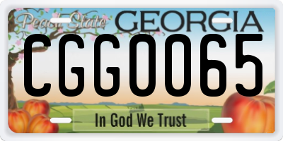 GA license plate CGG0065