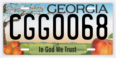 GA license plate CGG0068