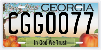 GA license plate CGG0077