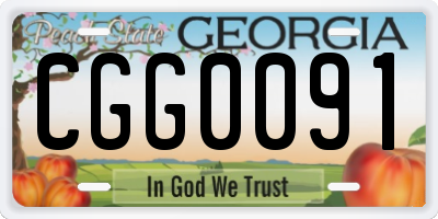 GA license plate CGG0091