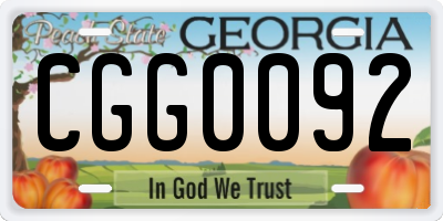 GA license plate CGG0092