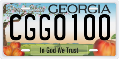 GA license plate CGG0100