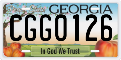 GA license plate CGG0126