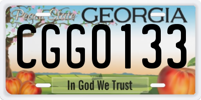 GA license plate CGG0133