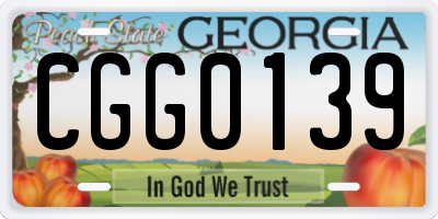 GA license plate CGG0139
